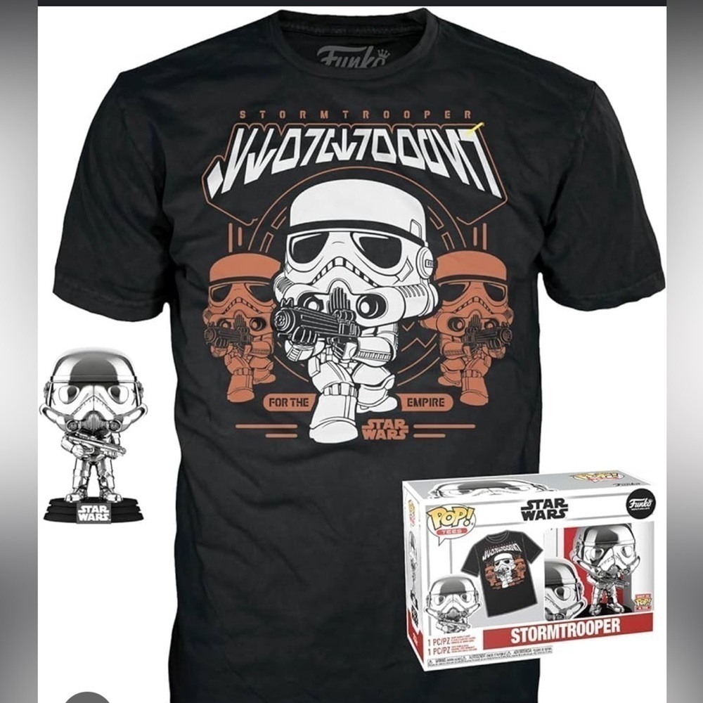 Chrome stormtrooper 296 Funko + Limited Edition Funko tshirt